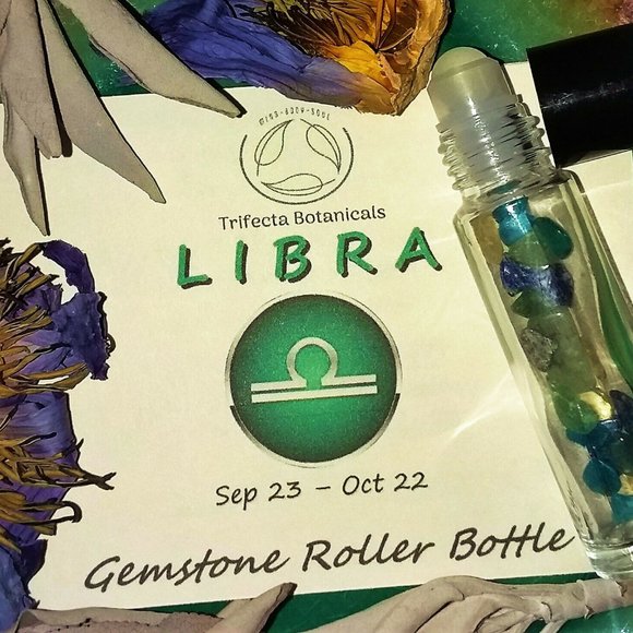 ♎ LIBRA Zodiac Gift Set ♎ Roller Bottle + Pocket Crystals + Loose Incense Blend - Picture 3 of 6